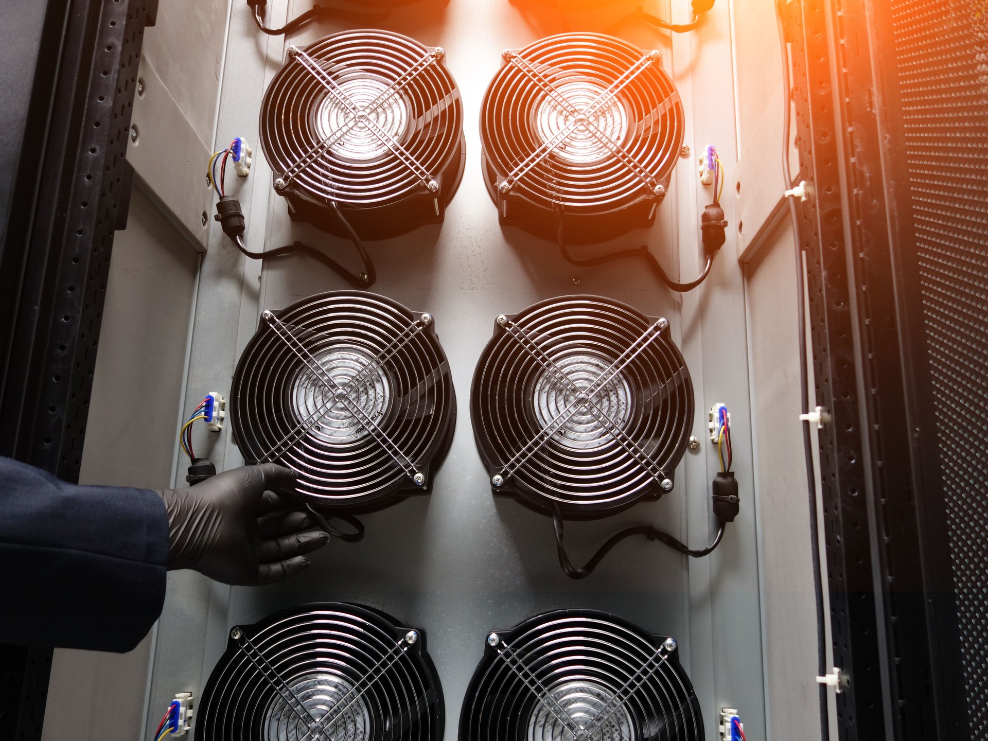 High-Performance Cooling Fans in Server Rack